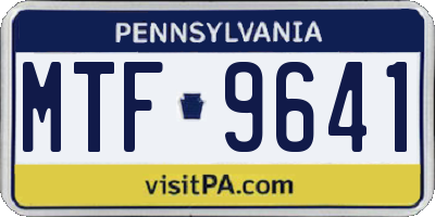 PA license plate MTF9641