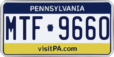 PA license plate MTF9660