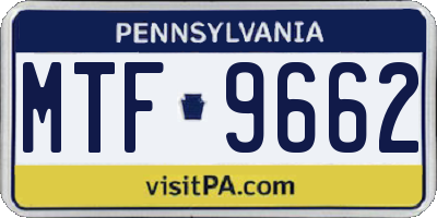 PA license plate MTF9662