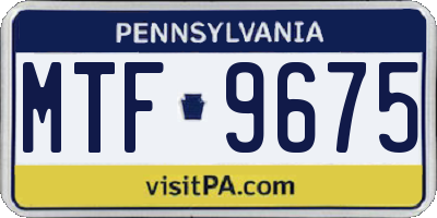 PA license plate MTF9675