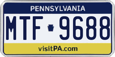 PA license plate MTF9688