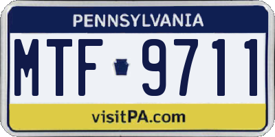PA license plate MTF9711