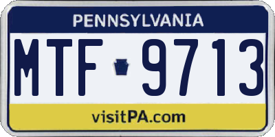 PA license plate MTF9713