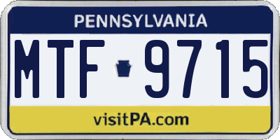 PA license plate MTF9715