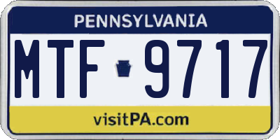 PA license plate MTF9717