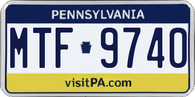 PA license plate MTF9740