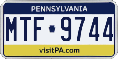 PA license plate MTF9744