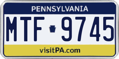 PA license plate MTF9745
