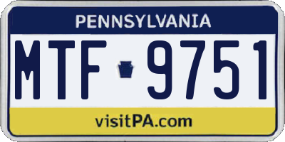 PA license plate MTF9751