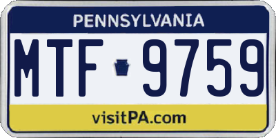 PA license plate MTF9759