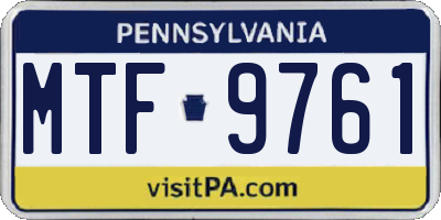 PA license plate MTF9761