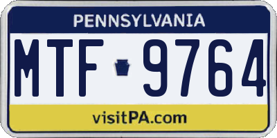 PA license plate MTF9764