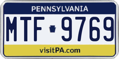 PA license plate MTF9769