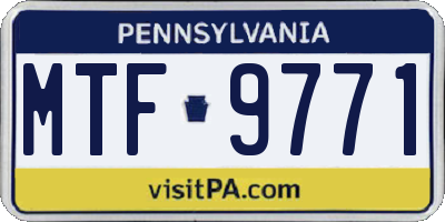 PA license plate MTF9771