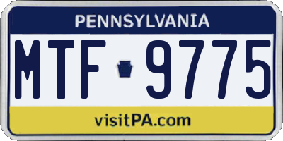 PA license plate MTF9775