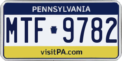 PA license plate MTF9782