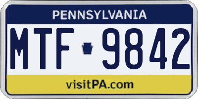 PA license plate MTF9842