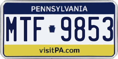 PA license plate MTF9853