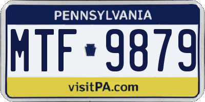 PA license plate MTF9879