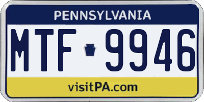 PA license plate MTF9946