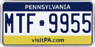 PA license plate MTF9955