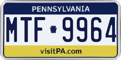 PA license plate MTF9964