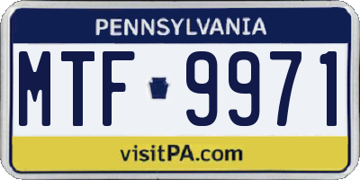 PA license plate MTF9971