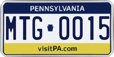 PA license plate MTG0015