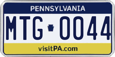 PA license plate MTG0044