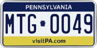 PA license plate MTG0049