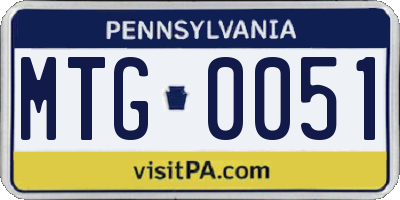 PA license plate MTG0051