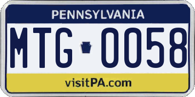 PA license plate MTG0058