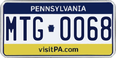 PA license plate MTG0068
