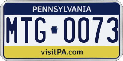 PA license plate MTG0073