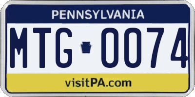 PA license plate MTG0074