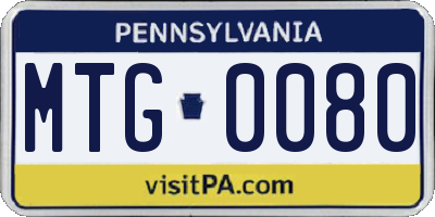 PA license plate MTG0080