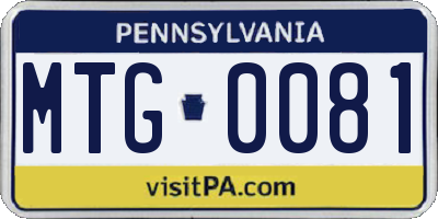 PA license plate MTG0081