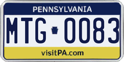 PA license plate MTG0083