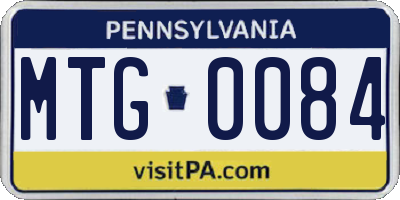 PA license plate MTG0084