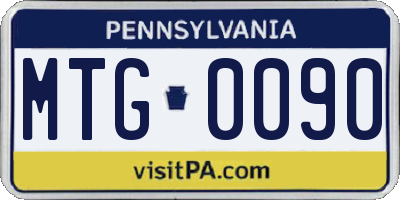PA license plate MTG0090