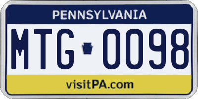 PA license plate MTG0098