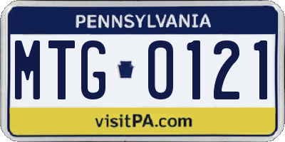 PA license plate MTG0121