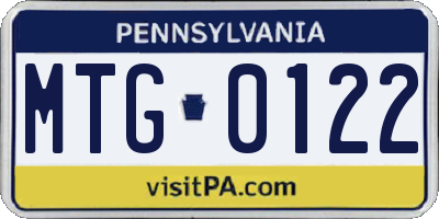 PA license plate MTG0122