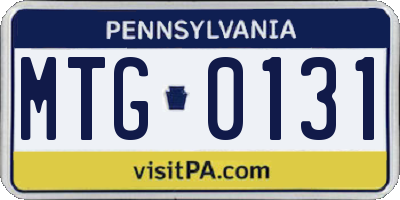 PA license plate MTG0131