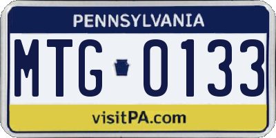 PA license plate MTG0133