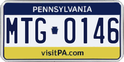 PA license plate MTG0146