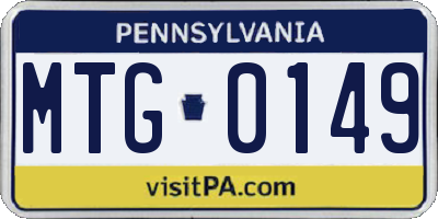 PA license plate MTG0149