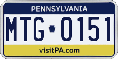 PA license plate MTG0151