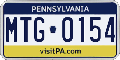 PA license plate MTG0154