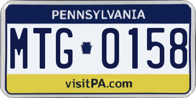 PA license plate MTG0158